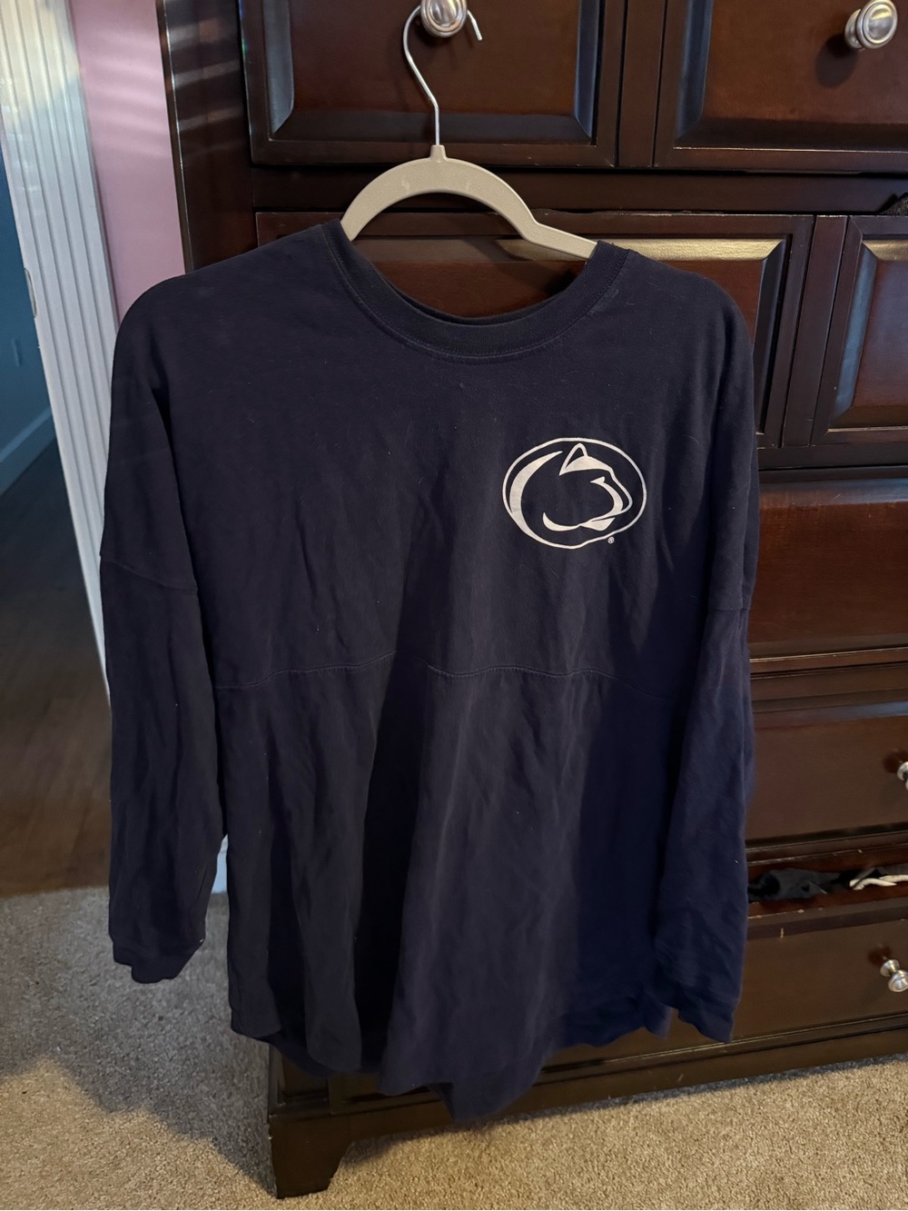 Knights Apparel Navy Long Sleeve Tee with White Logo